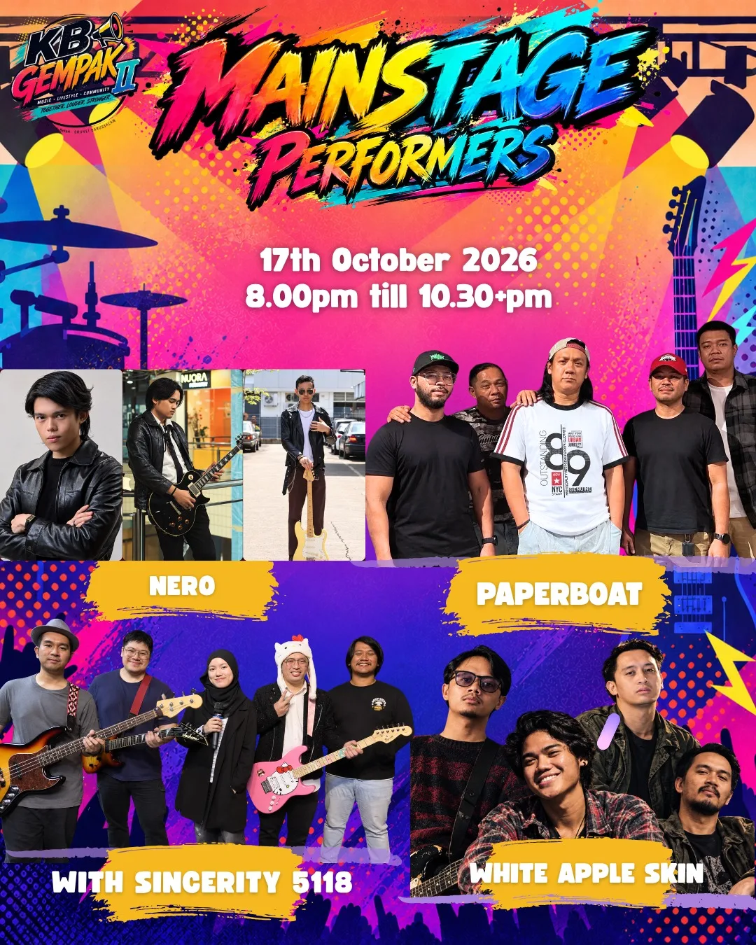 Mark your calendars for 17th October 2026 from 8:00 PM till 10:30+ PM as these amazing acts rock the stage:   🎸 Nero🔥 Paperboat✨ With Sincerity 5118🎤 White Apple Skin